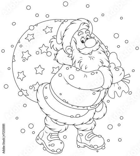 Santa with his bag of gifts