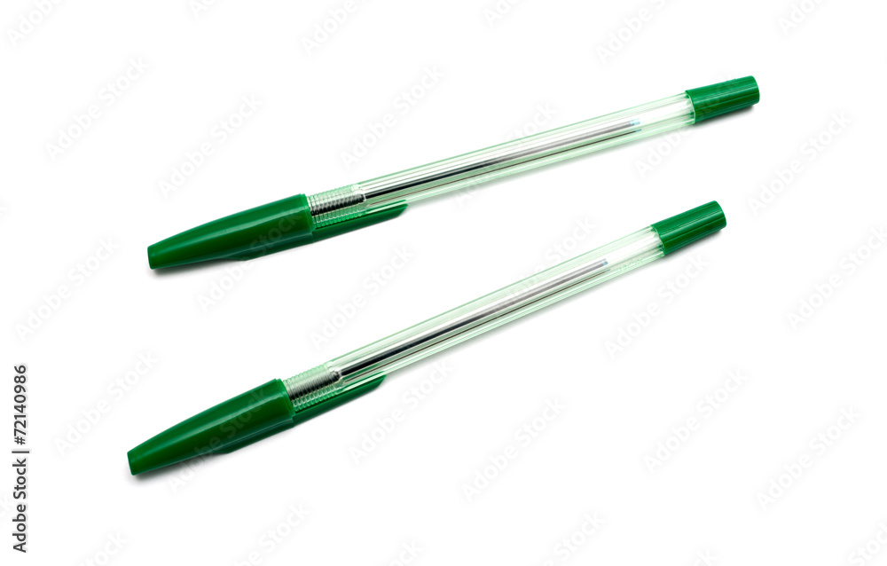 ballpoint pens isolated on white background