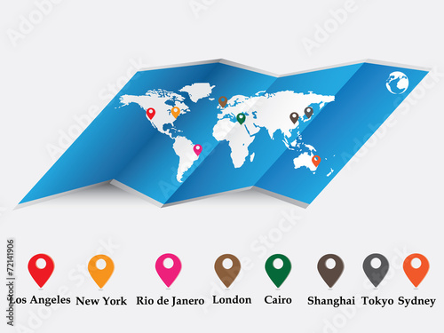 World map design on a white background, eps10