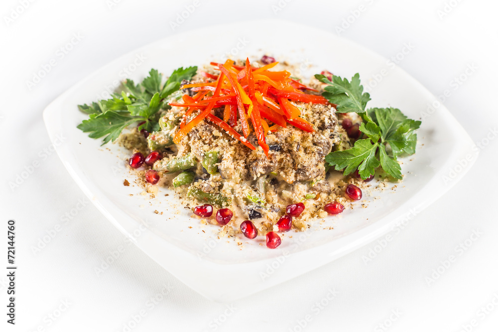 salad with liver and pomegranate salad with liver and pomegranate