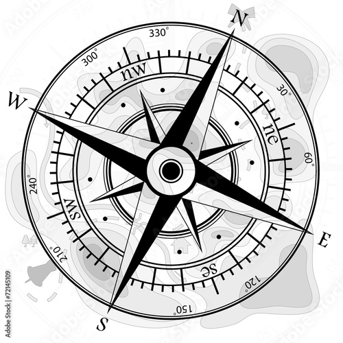 Compass with map