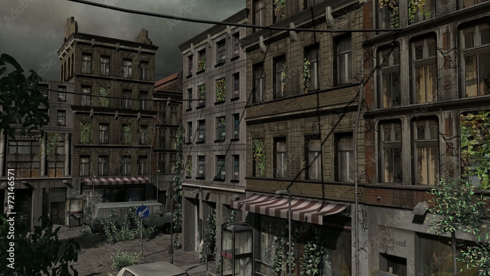 Apocalypse City dolly shot - Video Background Apocalypse City dolly shot - Video Background
