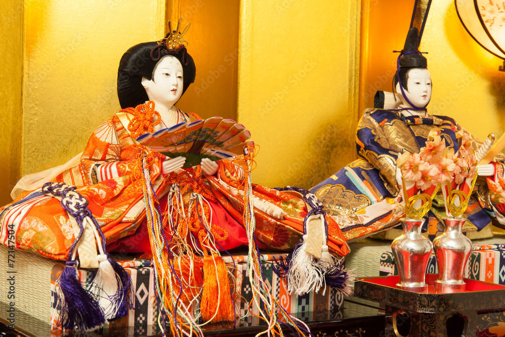 Hina Dolls at the Girls' Festival, peach festival, in Japan Hina Dolls at the Girls' Festival, peach festival, in Japan