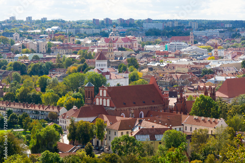 Top view panorama of Vilnius old town