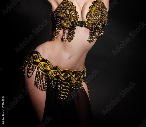 Billede på lærred Arabian belly dancer sexy woman dancing bellydance