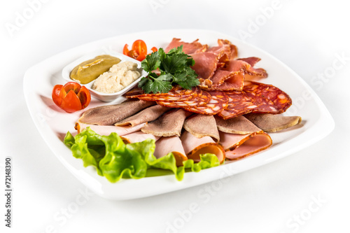 sliced meat with vegetables