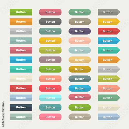 Vector Web  color buttons in flat stile isolated on a with backg