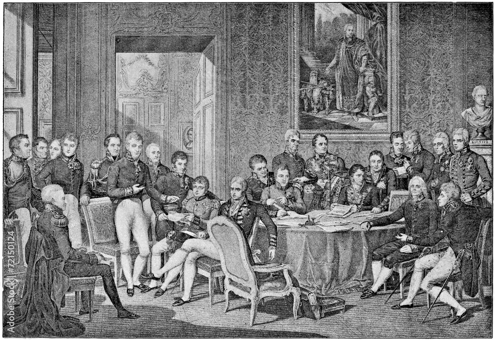 Congress of Vienna in 1814 by engraving Jean Godefroy