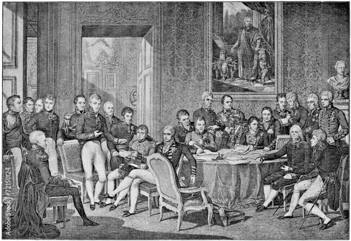 Congress of Vienna in 1814 by engraving Jean Godefroy