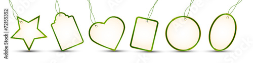 6 Gift Tags Green