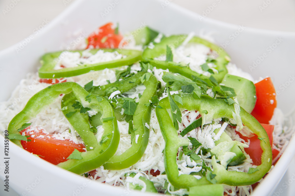fresh summer vegetable salad with green pepper fresh summer vegetable salad with green pepper