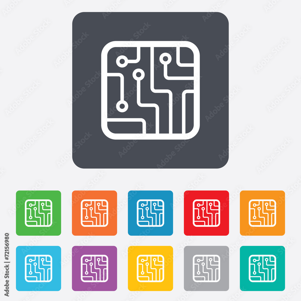 Circuit board sign icon. Technology symbol. Circuit board sign icon. Technology symbol.