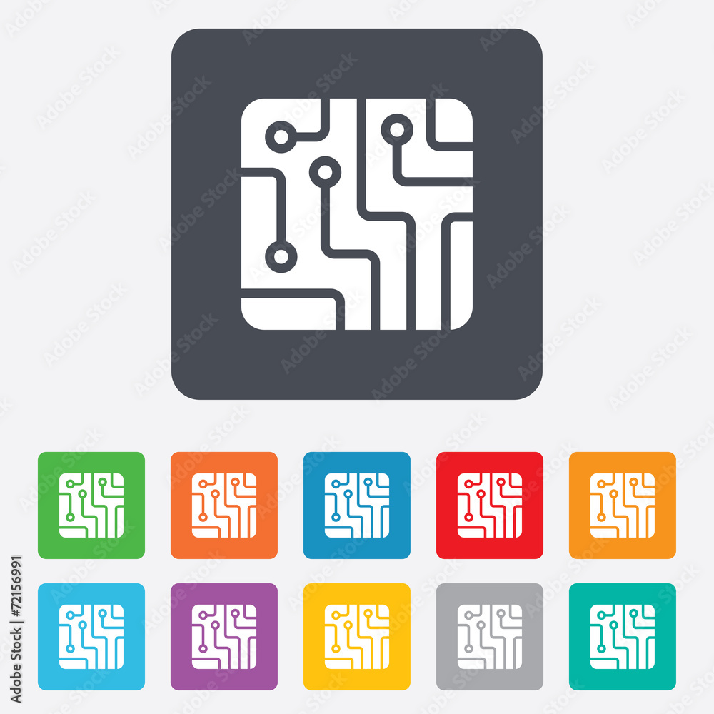 Circuit board sign icon. Technology symbol. Circuit board sign icon. Technology symbol.