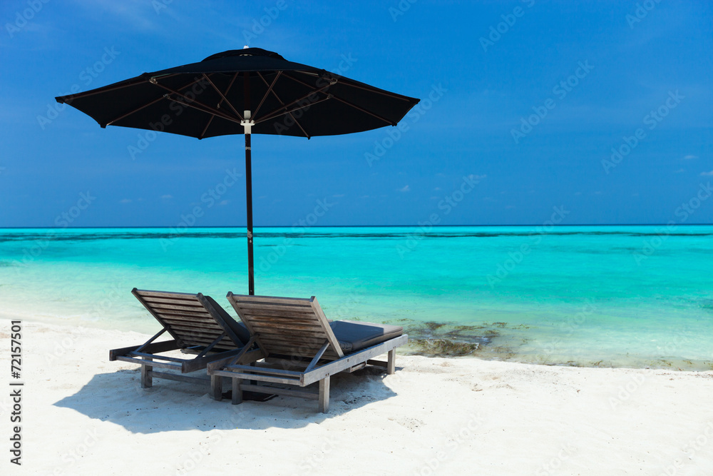 Idyllic tropical beach at Maldives