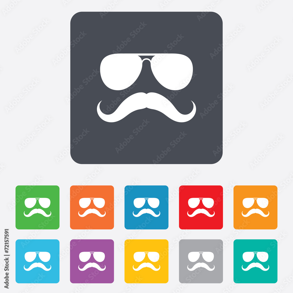 Mustache and Glasses sign icon. Hipster symbol. Mustache and Glasses sign icon. Hipster symbol.