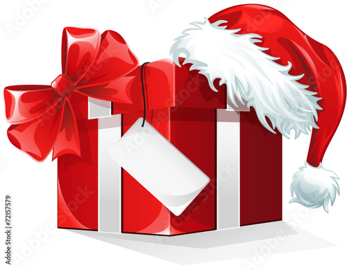 Red present christmas hat loop