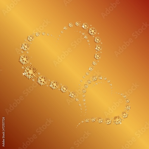 Heart made from snowflakes