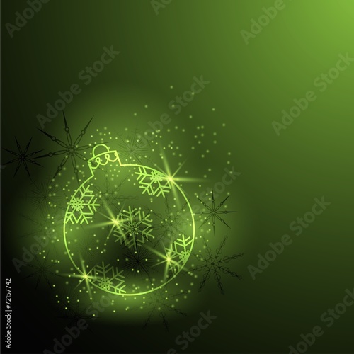 Shiny Christmas tree ball with snowflakes