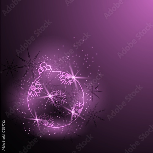 Shiny Christmas tree ball with snowflakes