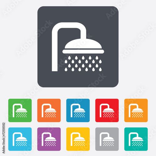 Shower sign icon. Douche with water drops symbol