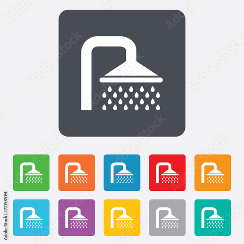 Shower sign icon. Douche with water drops symbol