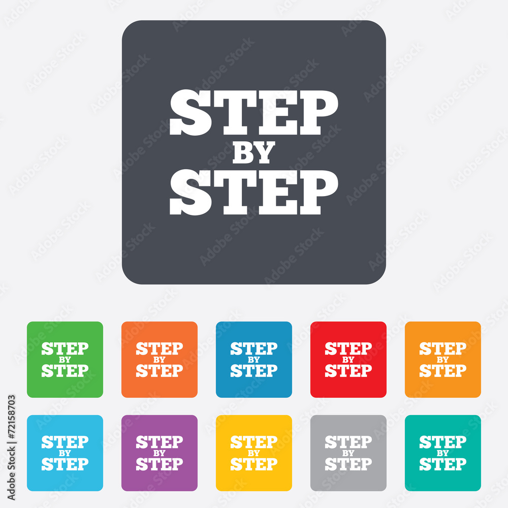 Step by step sign icon. Instructions symbol. Step by step sign icon. Instructions symbol.