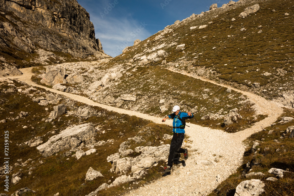 Trail running in Dolomites