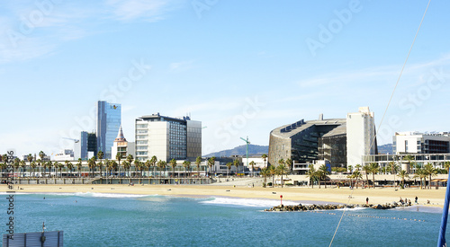 Panorámica de la playa de la Barceloneta, Barcelona © sanguer