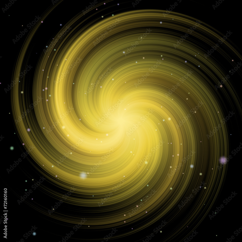 Fototapeta premium Yellow swirl (galaxy) illustration