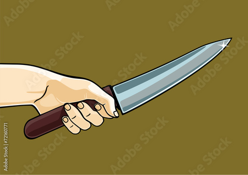 Hand holding a knife