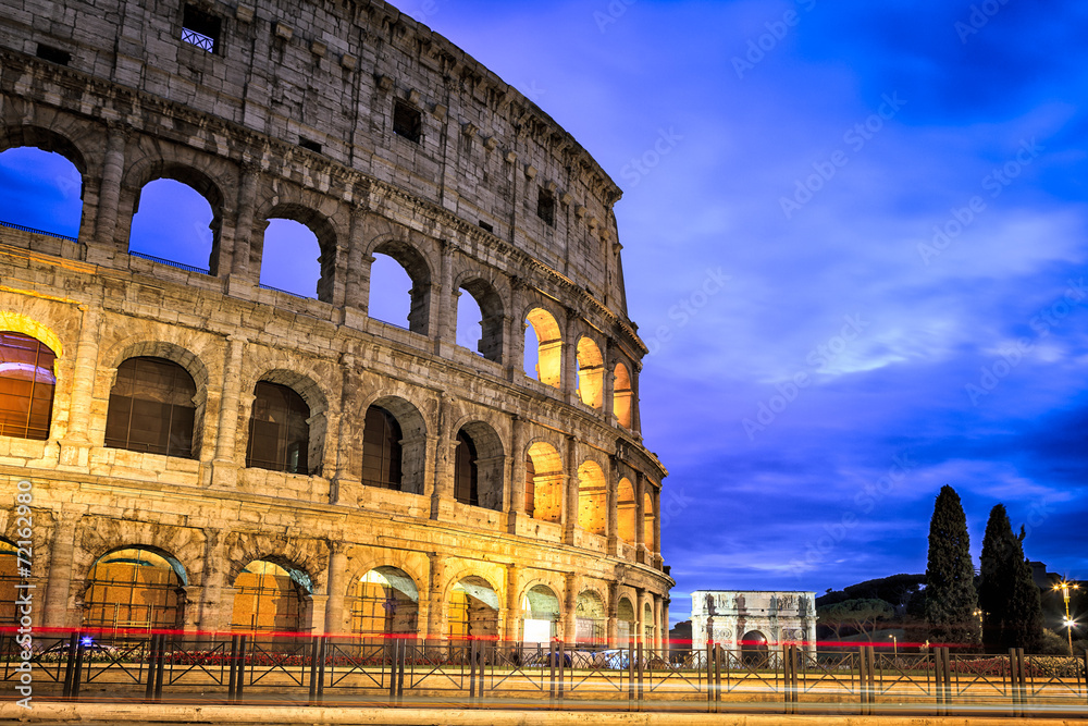 Famous Colosseum Structure in Rome Italy