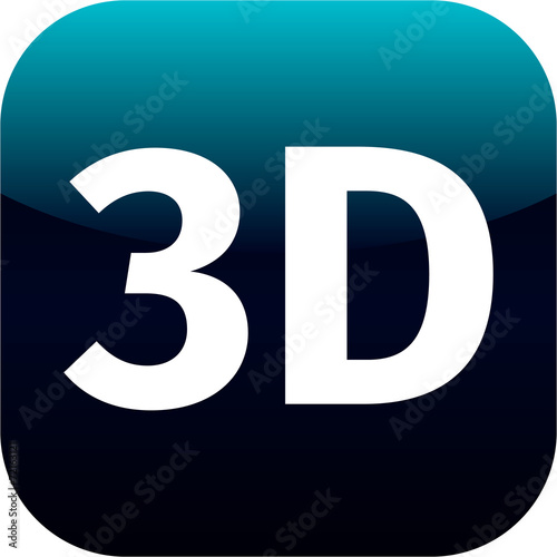 3D blue icon
