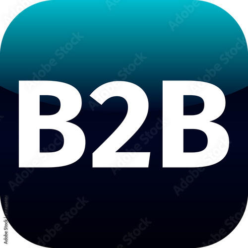 b2b blue computer icon on white background