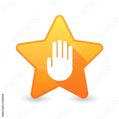Isolated star icon with a hand