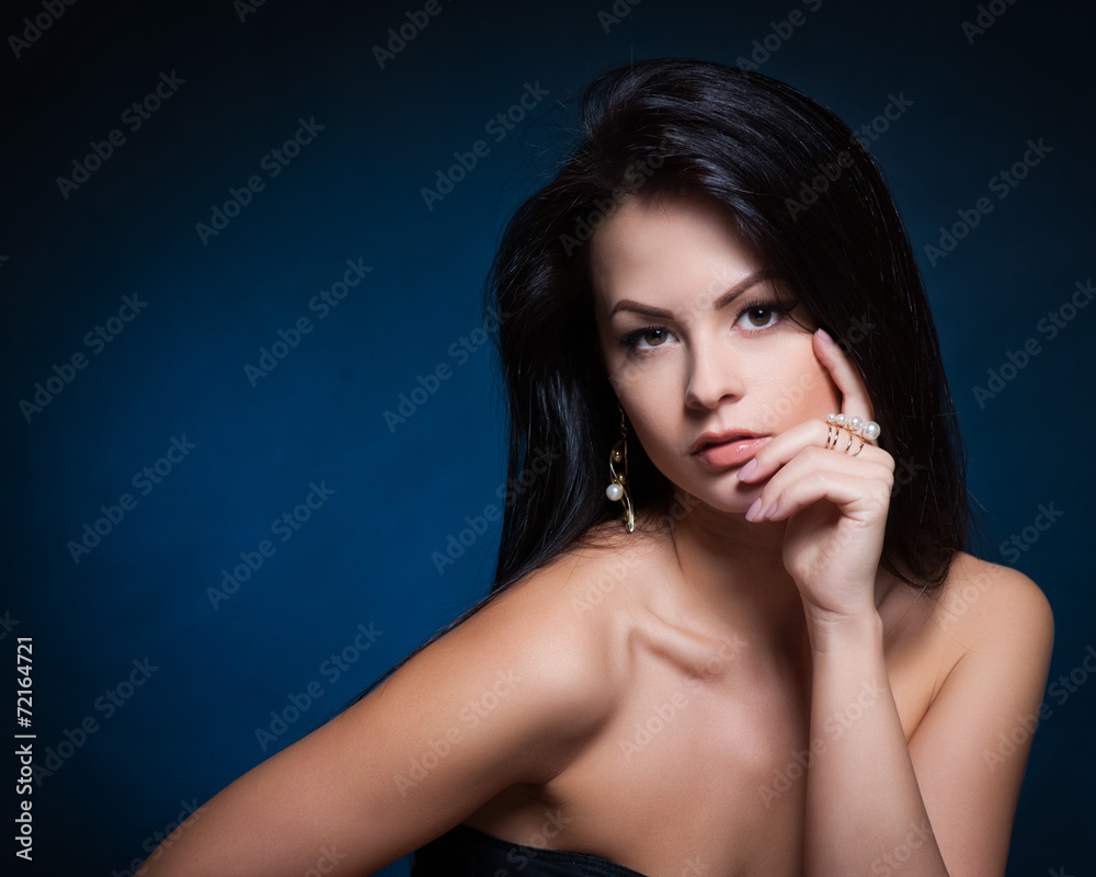 Beautiful woman with evening make-up. Jewelry and Beauty. Beautiful woman with evening make-up. Jewelry and Beauty.