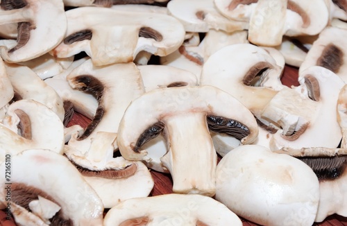 Sliced fresh  mushrooms