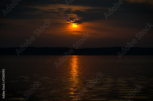 Sunset reflection in water.