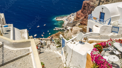 view of oia in santorini and a part of seaport