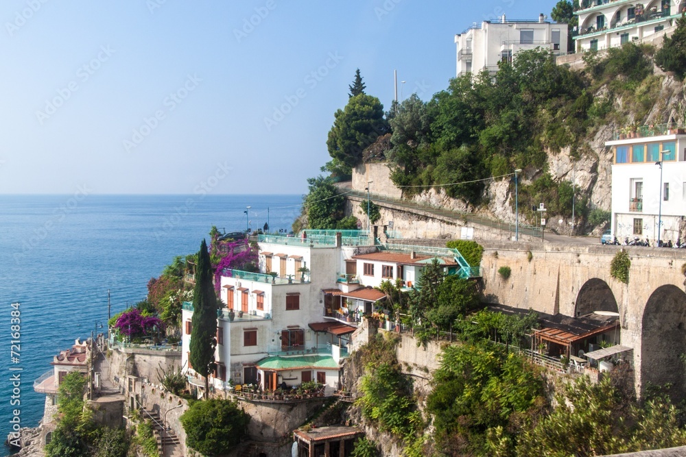 View of a village at Amalfi coast