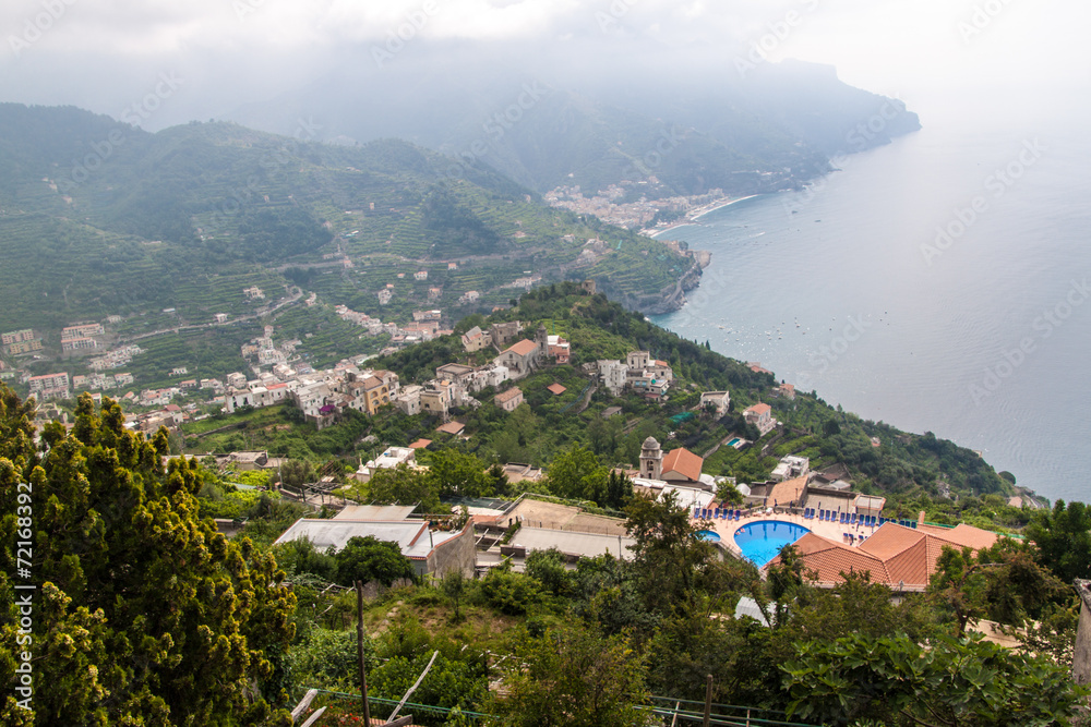 View of villages at Amalfi coast