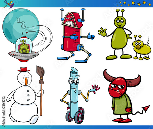 Cartoon Fantasy Characters Set