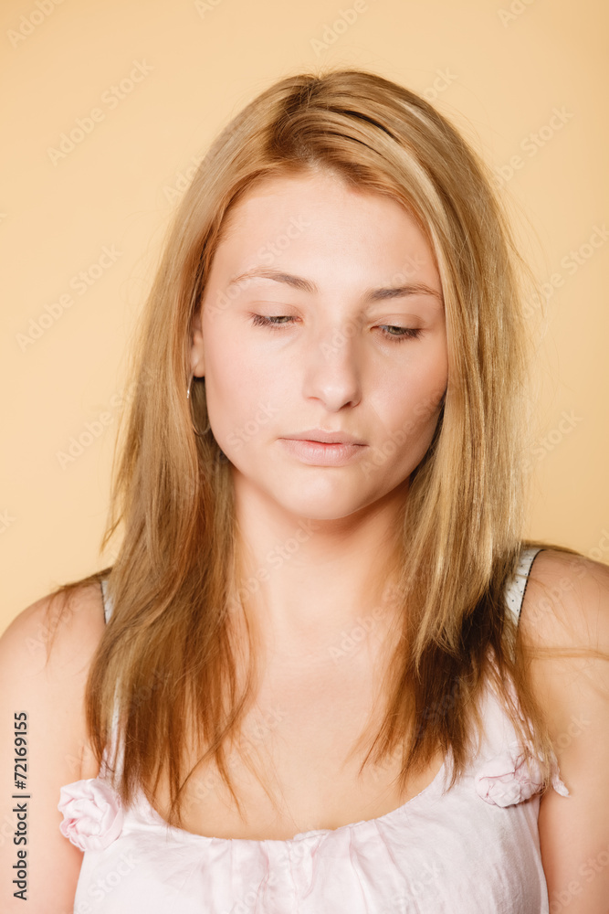 Skin care. Woman face with no makeup Skin care. Woman face with no makeup