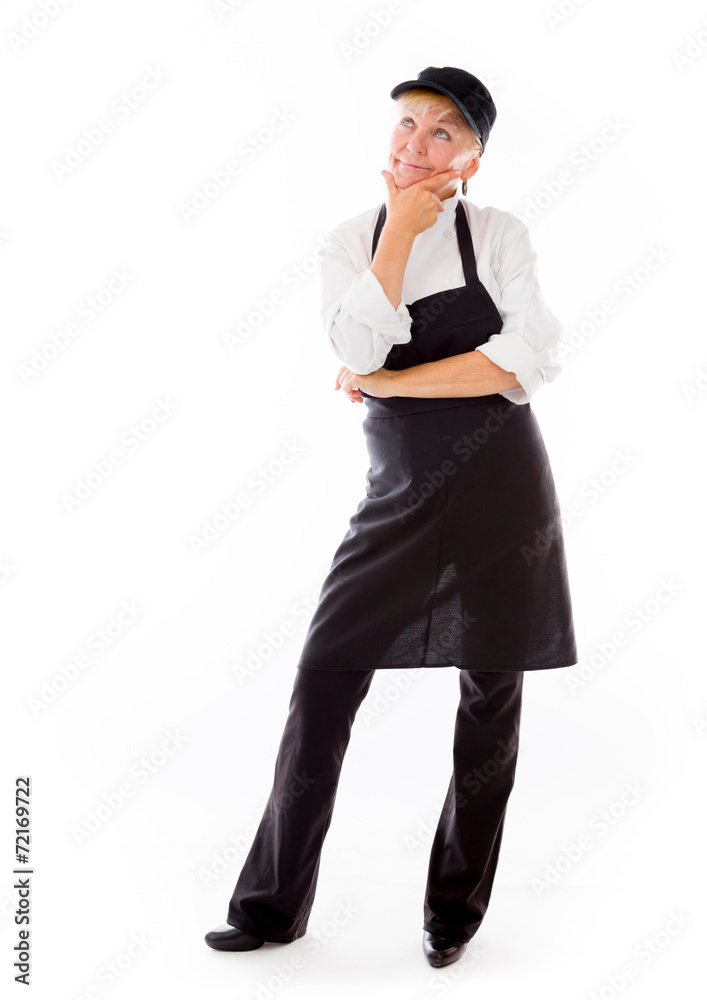 model isolated on plain background thinking model isolated on plain background thinking