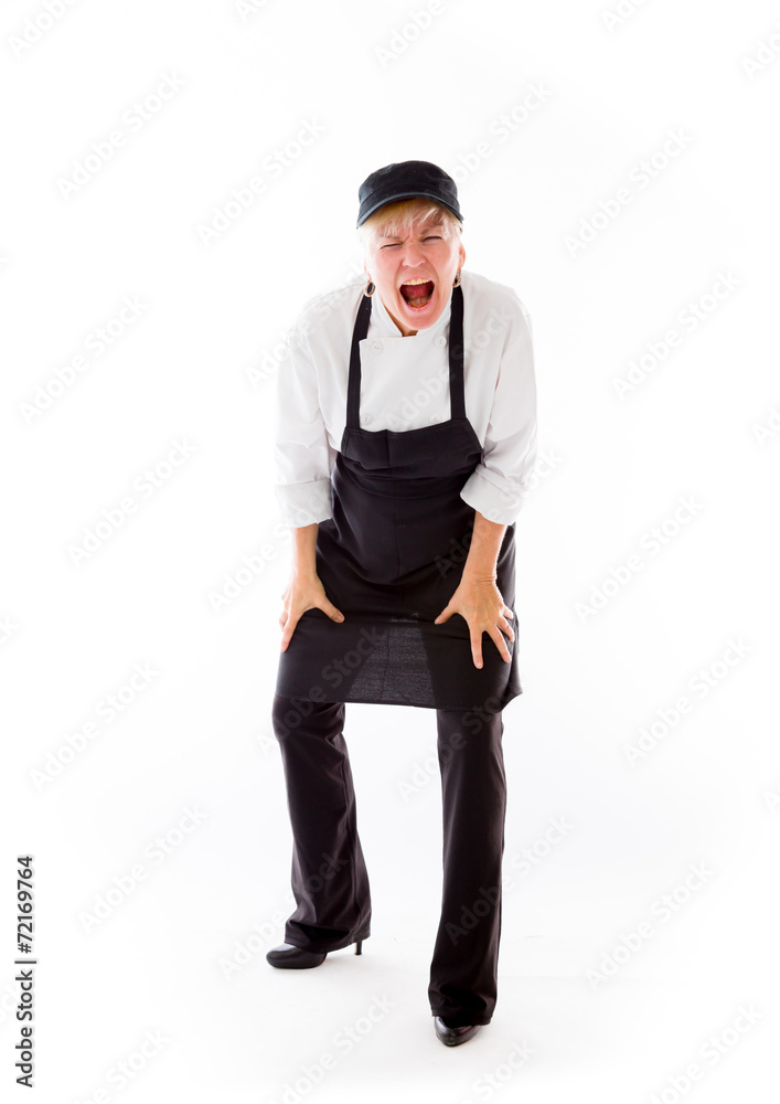 model isolated on plain background furious screaming model isolated on plain background furious screaming