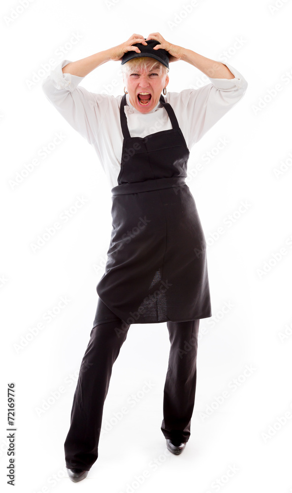 model isolated on plain background stressed upset pulling hairs model isolated on plain background stressed upset pulling hairs