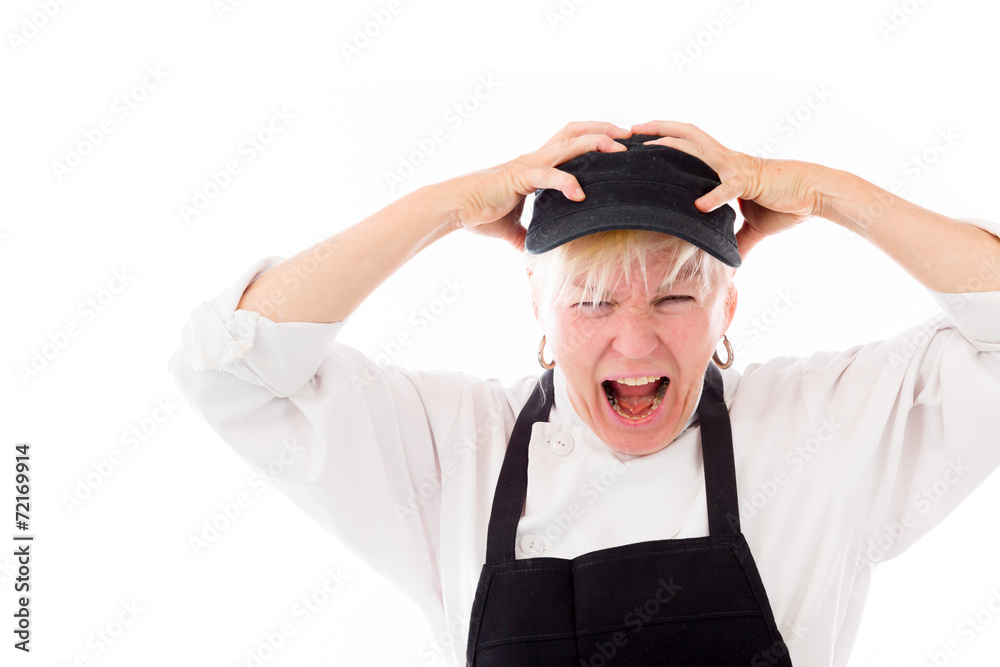 model isolated on plain background stressed upset pulling hairs model isolated on plain background stressed upset pulling hairs