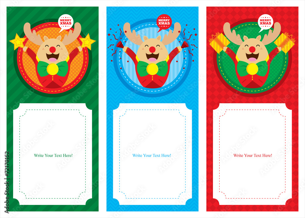 Fototapeta premium Christmas banner reindeer
