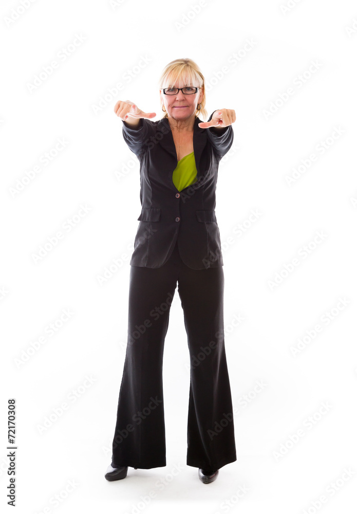 model isolated on plain background fingers pointing to camera model isolated on plain background fingers pointing to camera