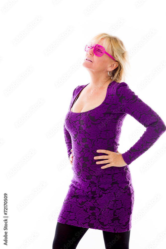 model isolated on plain background back looking behind model isolated on plain background back looking behind