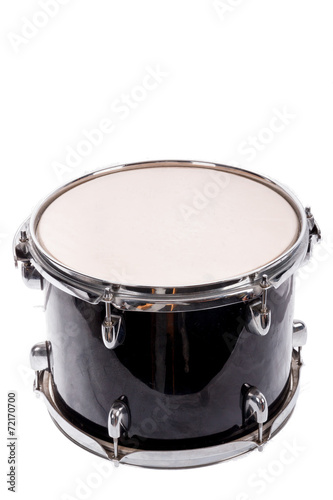 classic black music bass drum on white background